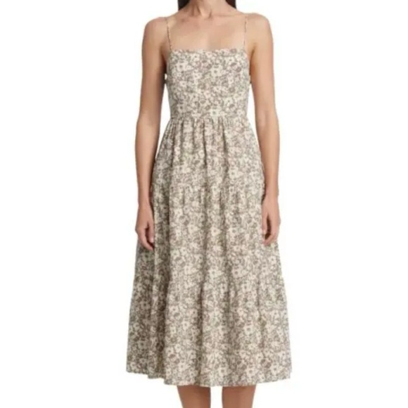 Rails | Dresses | Rails Dress Womens S Beige Brown Leni Floral Tiered Midi Lined Summer Beach | Poshmark Rails | Dresses | Rails Dress Womens S Beige Brown Leni Floral Tiered Midi Lined Summer Beach | Poshmark